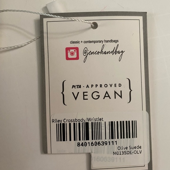 Jen & Co vegan Riley crossbody clutch small bag olive suede - Picture 2 of 12